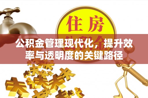 蒙阴公积金管理现代化，提升效率与透明度的关键路径