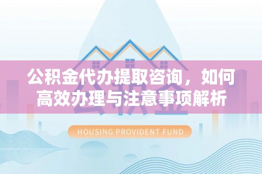 蒙阴公积金代办提取咨询，如何高效办理与注意事项解析