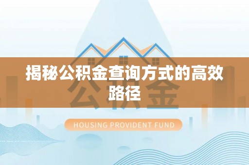 蒙阴揭秘公积金查询方式的高效路径
